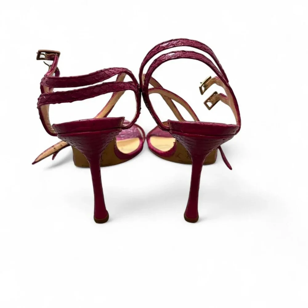 Magenta Jimmy Choo Snakeskin Heels in excellent condition - Picture 4 of 5